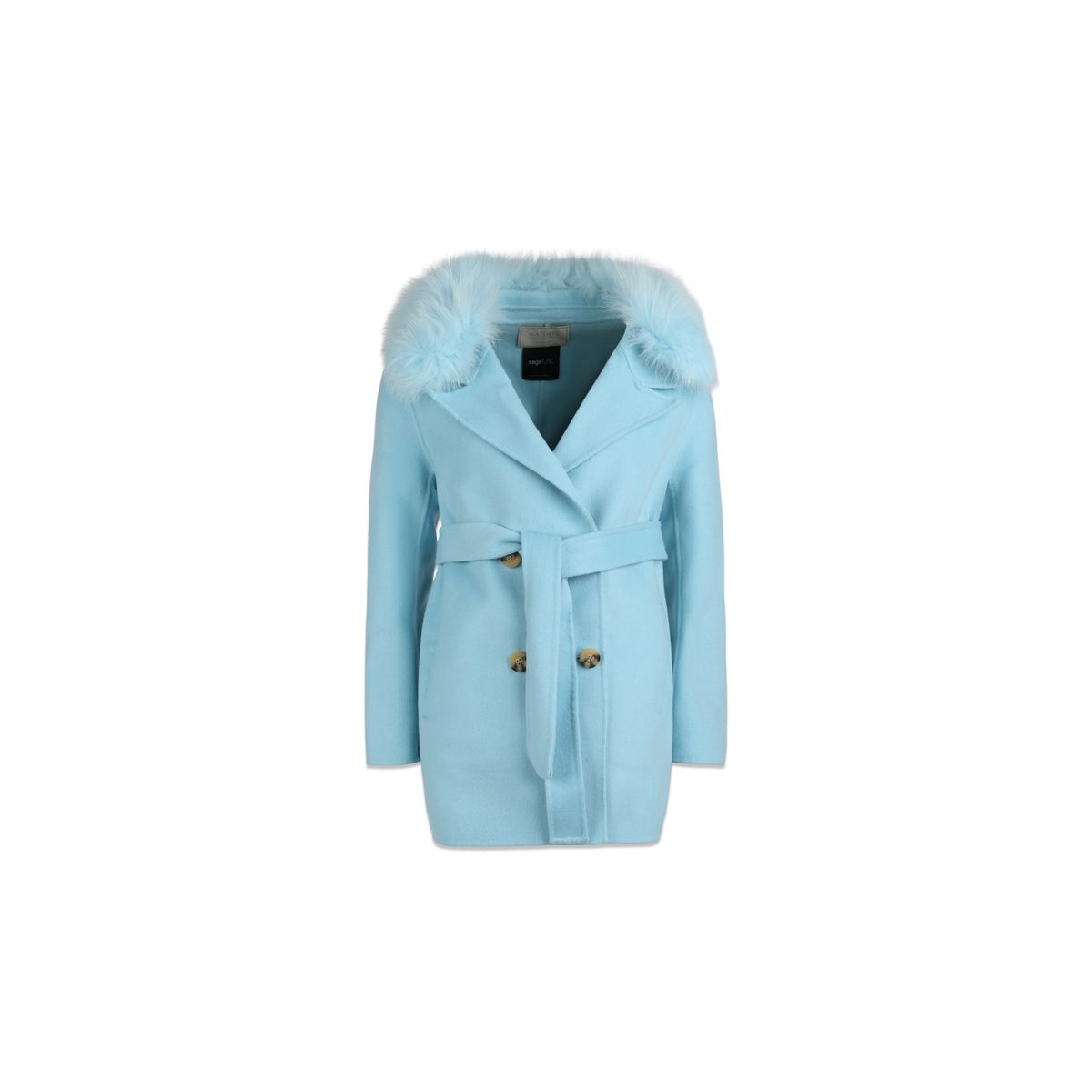 Charlott Mantel | Lammwolle, Fuchs Himmelblau