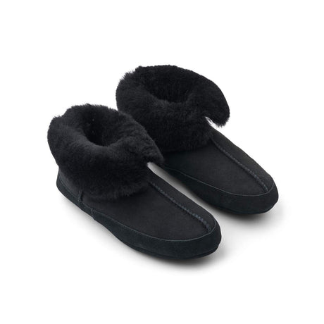 Soft Sole Slipper | Lammwolle, Wildleder Schwarz