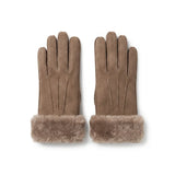 Lammfell Handschuhe Premium | Neuseeland | Fingerhandschuhe für Damen Taupe