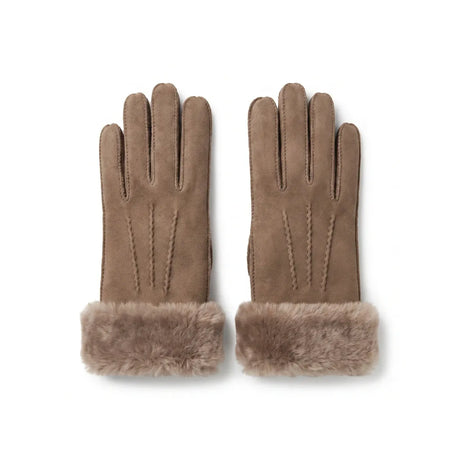 Lammfell Handschuhe Premium | Neuseeland | Fingerhandschuhe für Damen Taupe