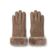 Lammfell Handschuhe Premium | Neuseeland | Fingerhandschuhe für Damen Taupe