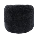 Lammfellpouf Premium | Kurzhaar | Neuseeland | D41x31 cm Schwarz