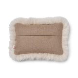 Wollkissen | 100% Wolle | Fellborte | 34x52 cm Beige/Leinen