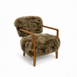 Lina Loungesessel | Premium Lammfell | Designmöbel Taupe