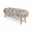 Holzbank mit Lammfell | Island | Eichenbeine | 140x35x45 cm Naturgrau