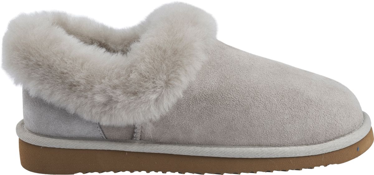 Lammfell Hausschuhe Hard Sole | Feste Sohle | Wildleder Hellgrau