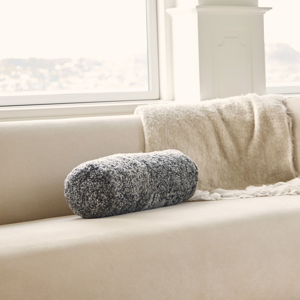 Korallenkissen | Kurzhaar | Neuseeland | 20x52 cm Fellkissen | Sheepskinhouse.ch