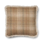 Kariertes Wollkissen | 100% Wolle | Fellborte | 52x52 cm | 34x52 cm