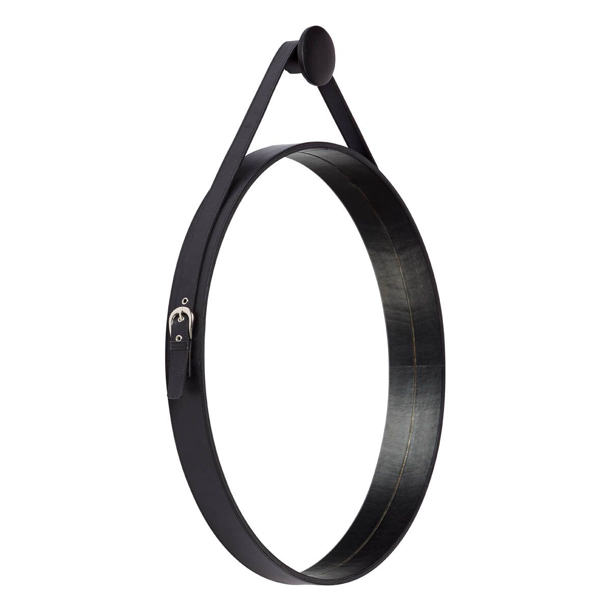 Spiegel aus Kalbsleder | D60x6 cm Wohnaccessoire | Sheepskinhouse.ch