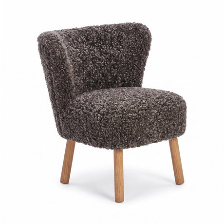Emily Esszimmerstuhl | Premium Lammfell | Designmöbel Cappuccino