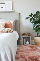 Merino Doppeltes Lammfell | Langhaar | Neuseeland | 170x60 cm Rosa