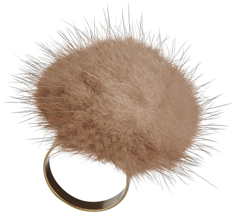 Pompon Ring | Nerz Pastell