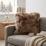 Premium Fellkissen | Toskana Lammfell | Doppelseitig | 40x40 cm & 52x52 cm Hellbraun