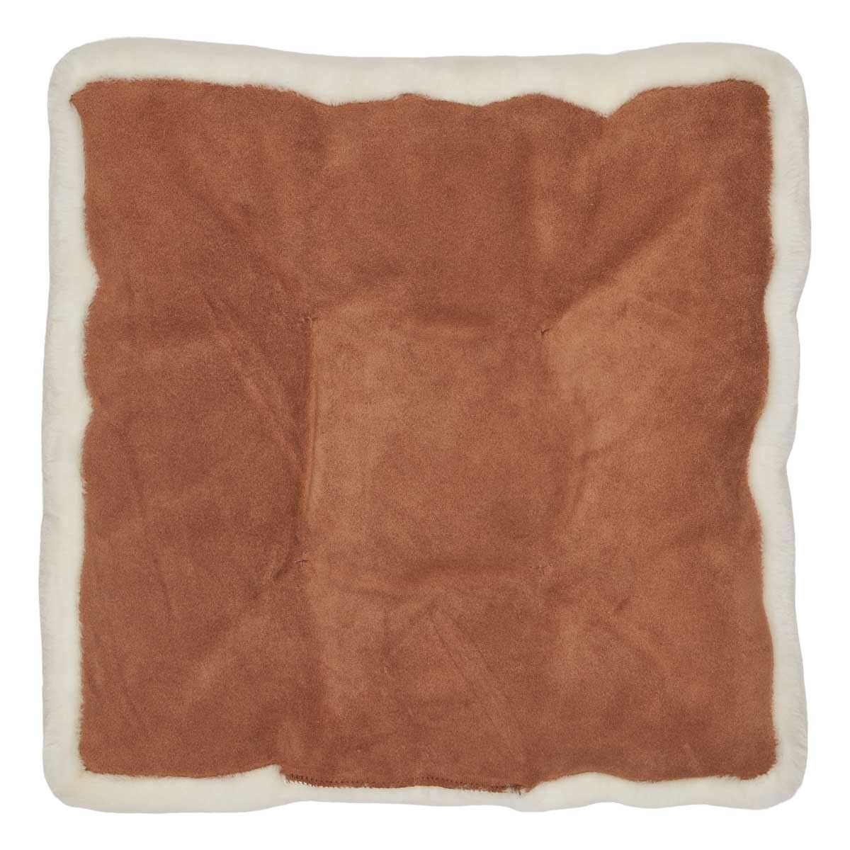 Lammfellkissen | Neuseeland | Mokassin | 45x45 cm Sitzkissen | Sheepskinhouse.ch