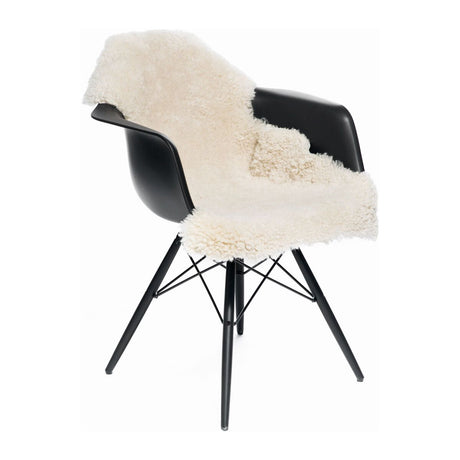 Kurzhaariges lockiges Schaffell | 100 x 60 cm Perlweiß