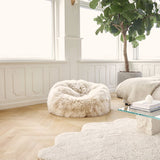 Lammfell Sitzsack Premium | Langhaar | Neuseeland | 73x74 cm | 92x93 cm Schwarz