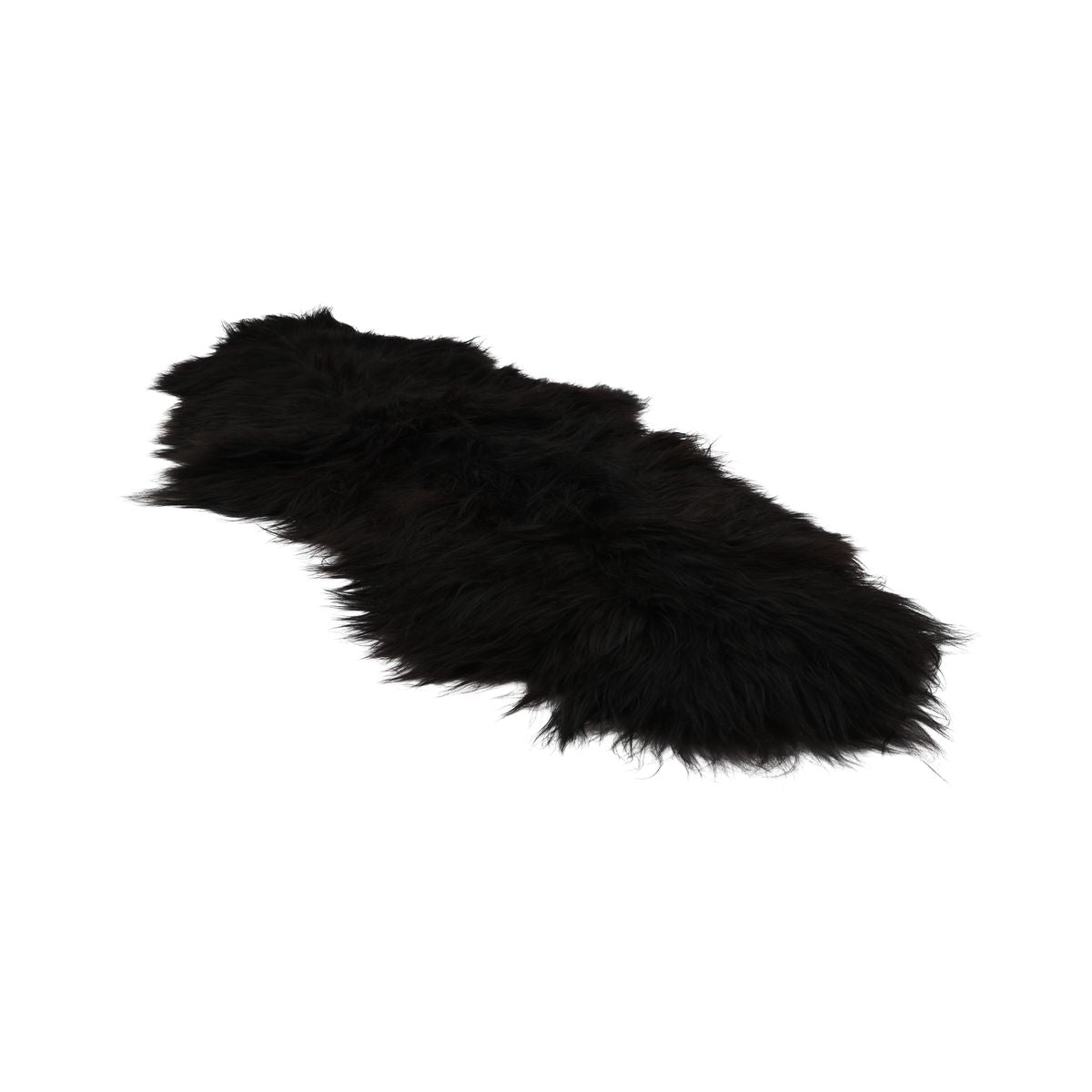 Dobbeltes Lammfell | Island | 160x60 cm Schwarz