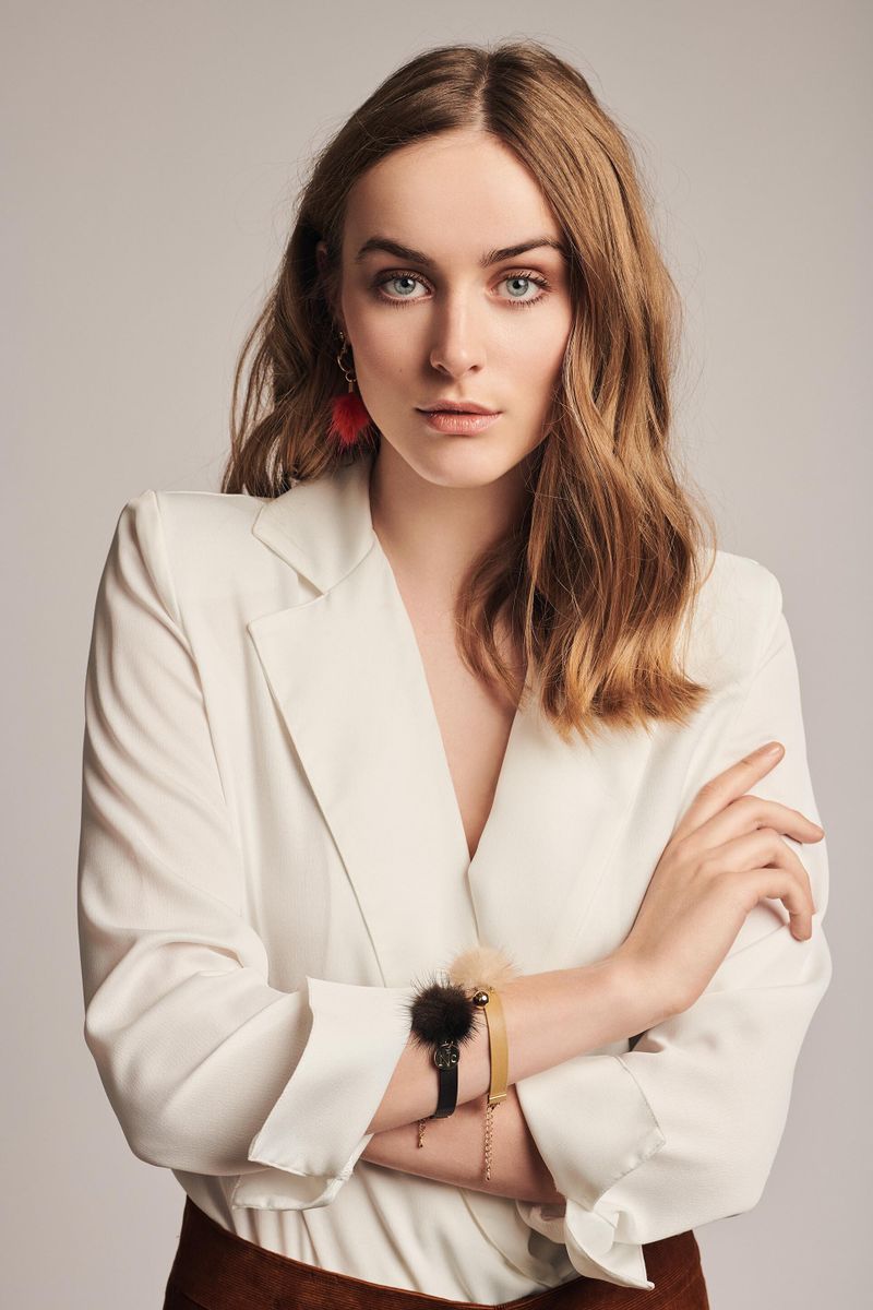 Nicki Ohrringe mit Ohrstecker | Nerz Schwarz/Weiß