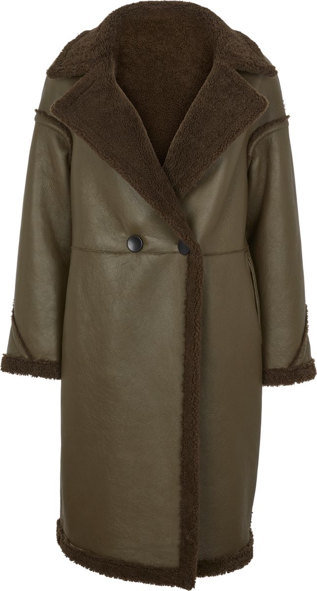 Lammfellmantel Savannah | Damen | Lammwolle Moosgrün