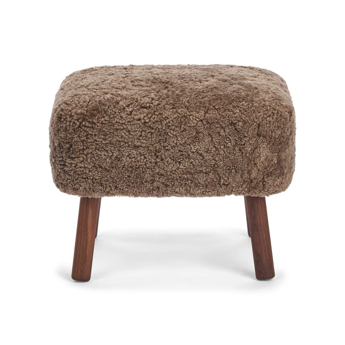 Lammfell Hocker Emil | Premium | Kurzhaar Taupe