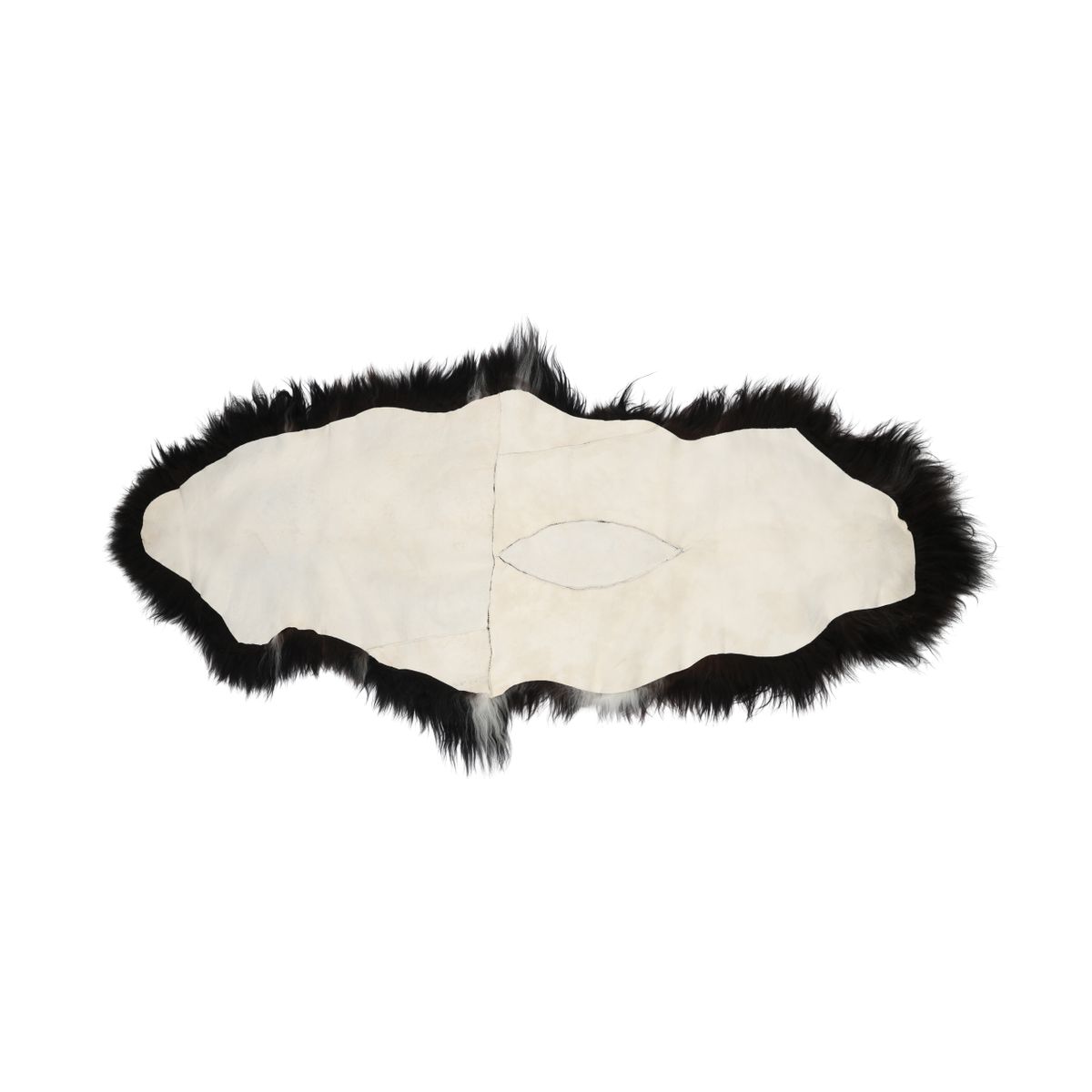 Dobbeltes Lammfell | Island | 160x60 cm Schwarz