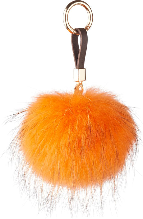 Pompon Schlüsselanhänger | Waschbär Orange