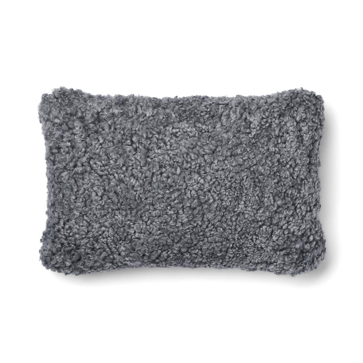 Lammfellkissen | Kurzhaar | Neuseeland | 100% Wolle | 52x52 cm | 34x52 cm Stein/Hellgrau
