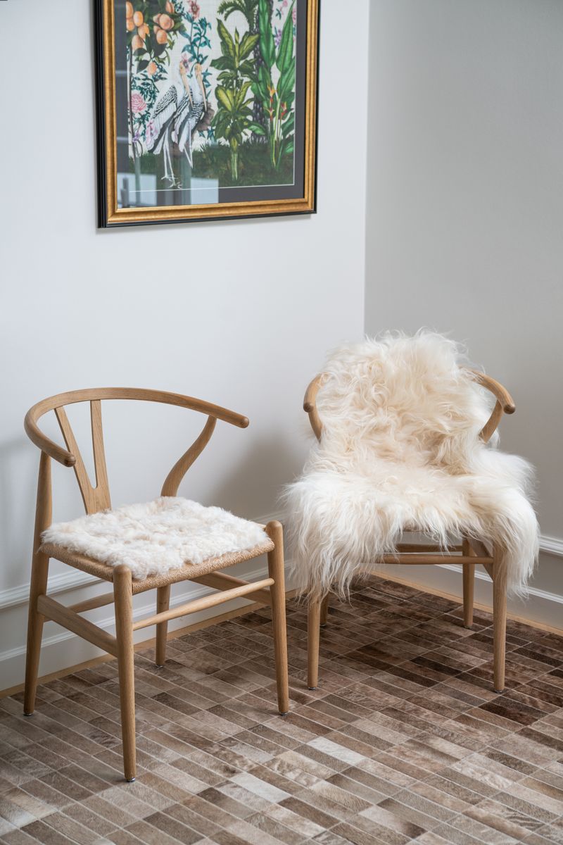 Lammfell | Langhaar Premium | Island | 100-120x60 cm Weißlich
