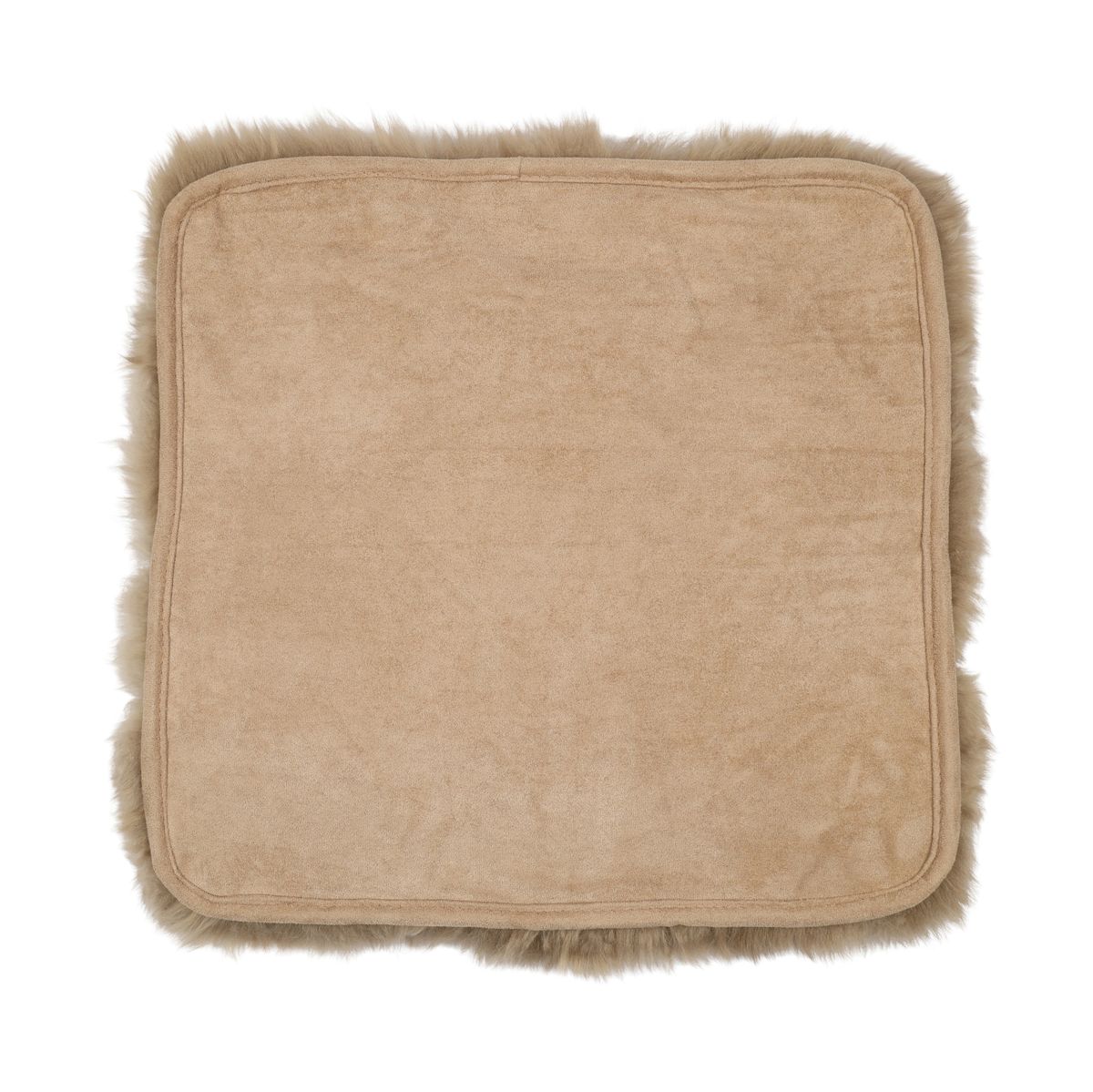 Sitzkissen | Langhaar | Neuseeland | Stoffrückseite | 40x40 cm Taupe