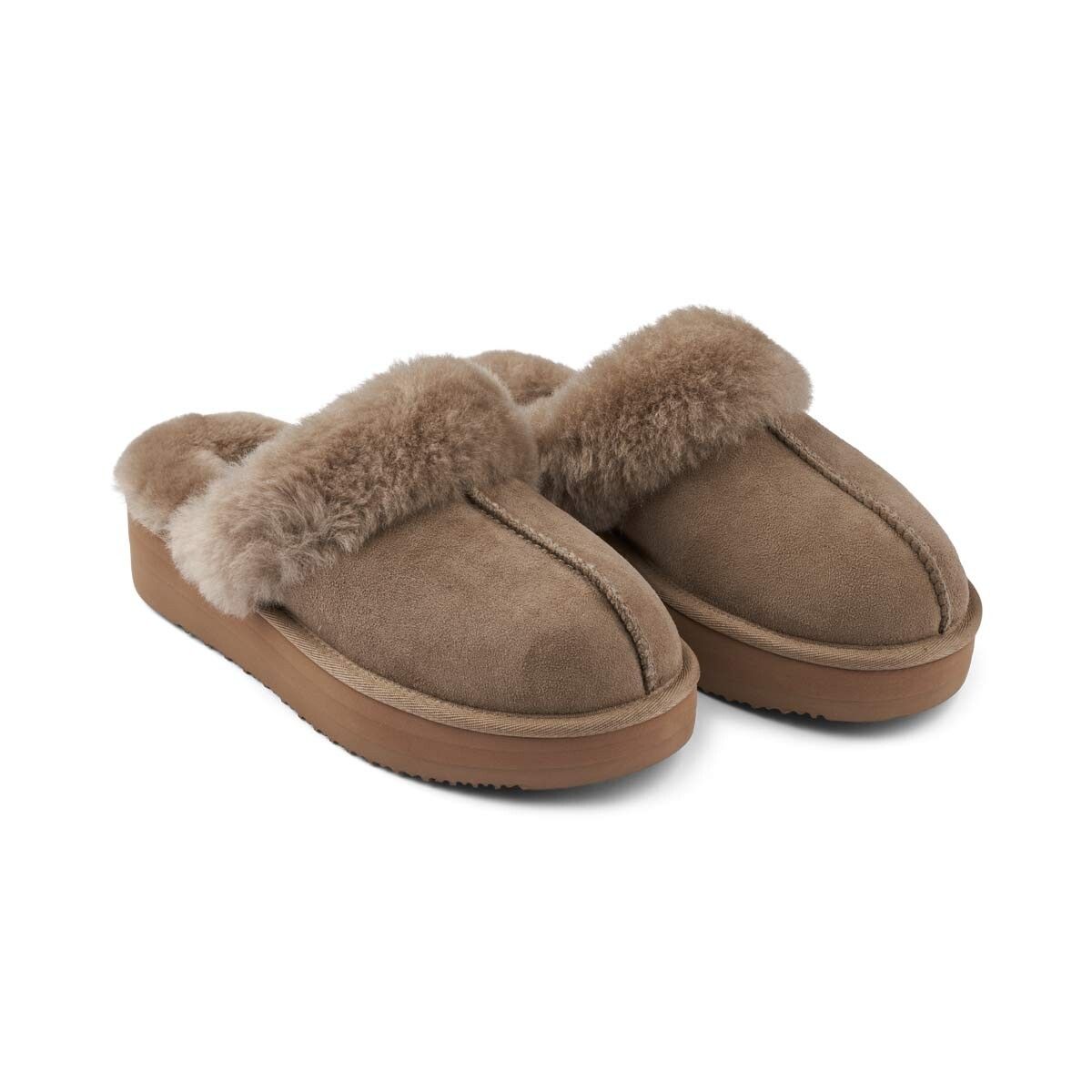 Plateau Slipper | Wildleder, Lammfell Fellschuhe | Sheepskinhouse.ch