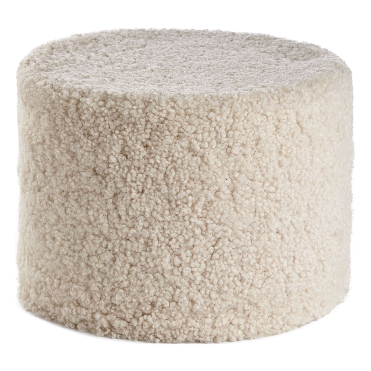 Lammfellpouf Premium | Kurzhaar | Neuseeland | D41x31 cm Beige