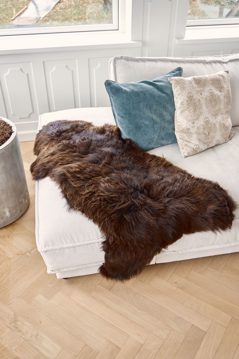 Lammfell | England | 120+cm Natürlich Dunkelbraun