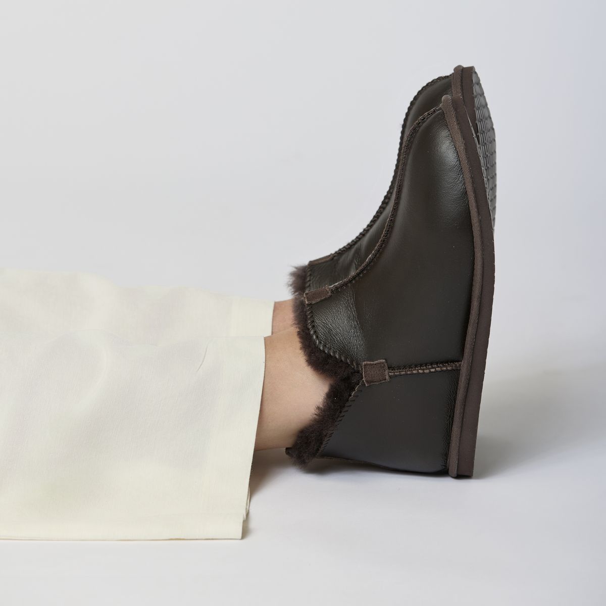 Lammfell Stiefel Unisex | Nappa & Wildleder Kastanie
