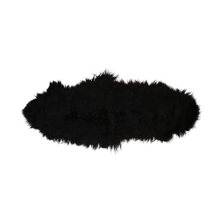 Dobbeltes Lammfell | Island | 160x60 cm Schwarz
