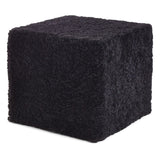 Lammfellpouf Premium | Kurzhaar | Neuseeland | 40x40x35 cm Schwarz