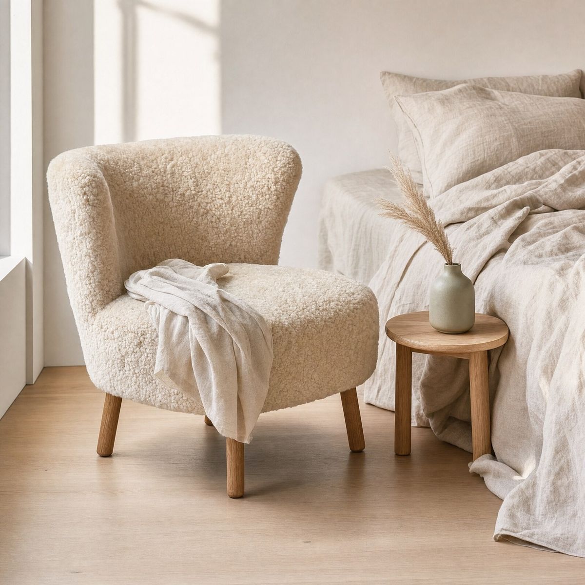 Emil Loungesessel | Premium Lammfell | Kurzhaar Anthrazit