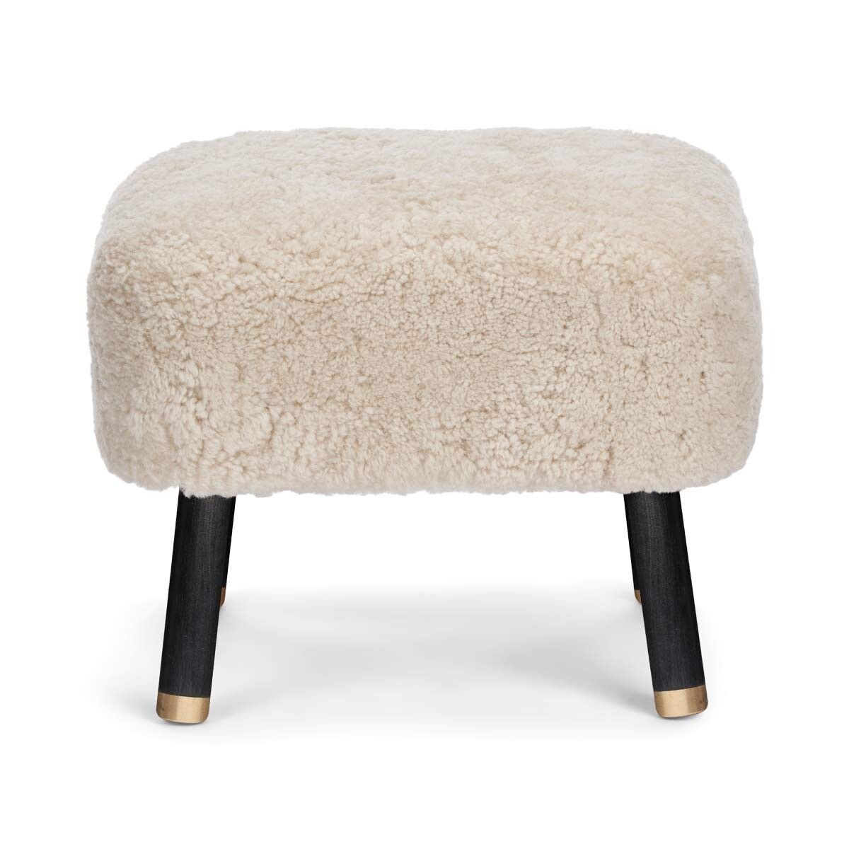 Lammfell Hocker Emil | Premium | Kurzhaar Perlweiß