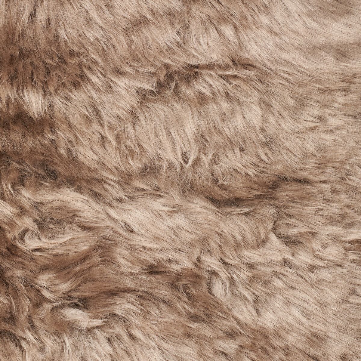 Runder Skandi Stuhl | Langhaar | Neuseeland Taupe