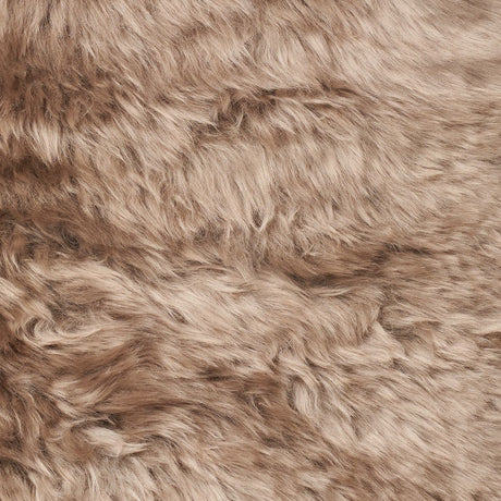 Runder Skandi Stuhl | Langhaar | Neuseeland Taupe