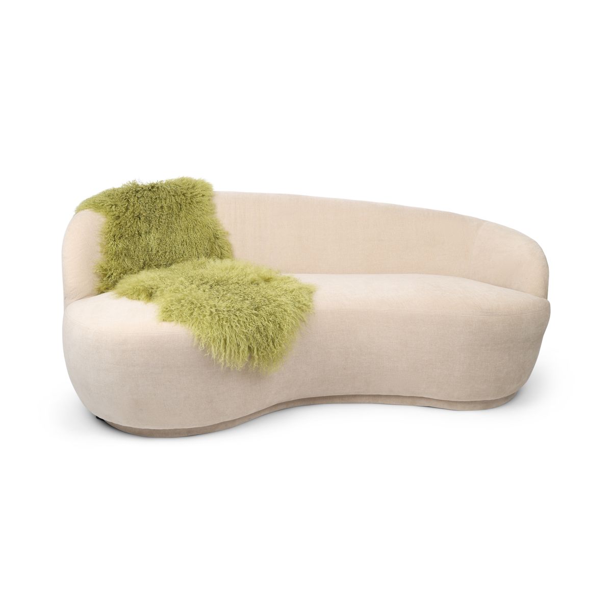 Doppeltes Lammfell | Tibet | 150x55 cm Waldgrün