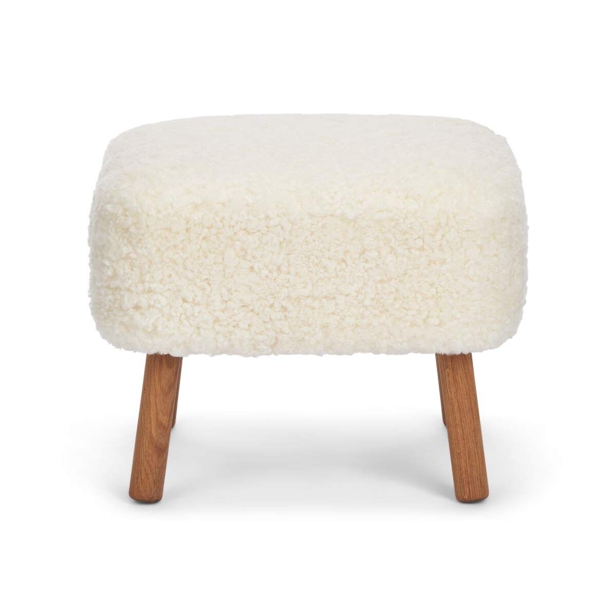 Lammfell Hocker Emil | Premium | Kurzhaar Weiß