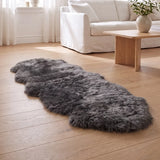 Merino Doppeltes Lammfell | Langhaar | Neuseeland | 170x60 cm Stahl
