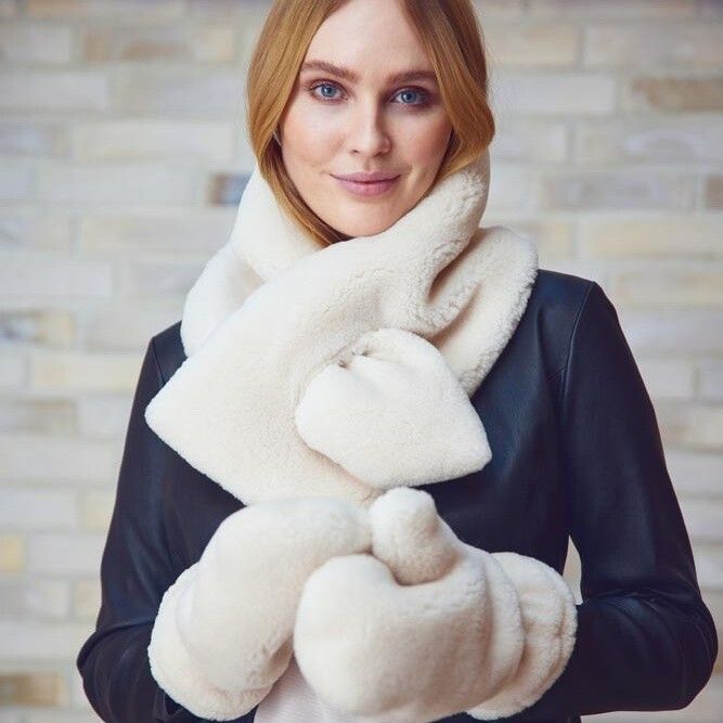 Monta Schal | Lammwolle Beige