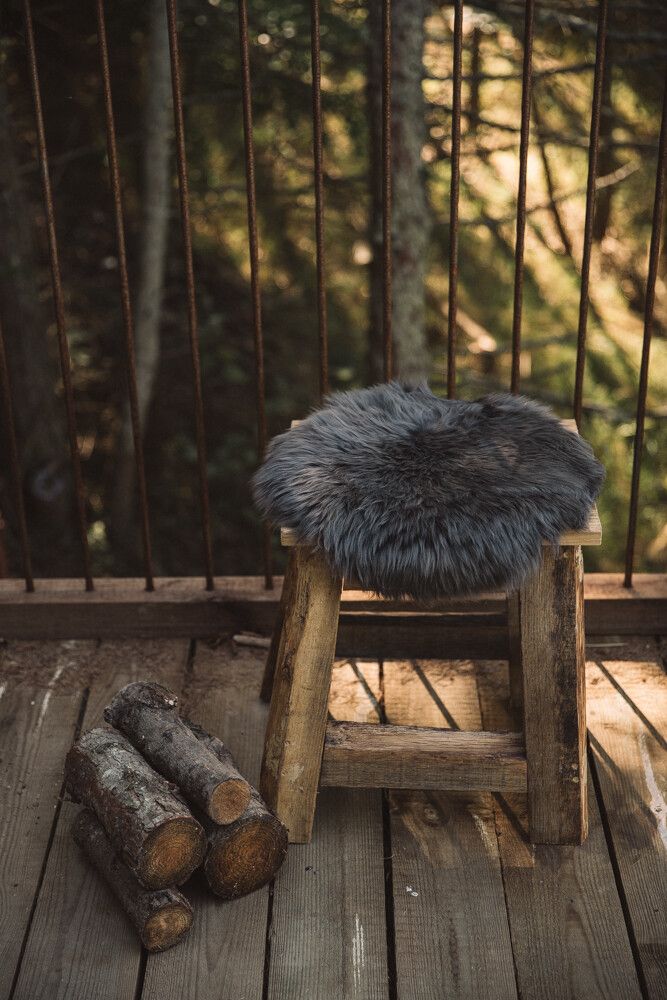 Stuhlkissen Premium | Langhaar | Neuseeland | D34cm Stahl