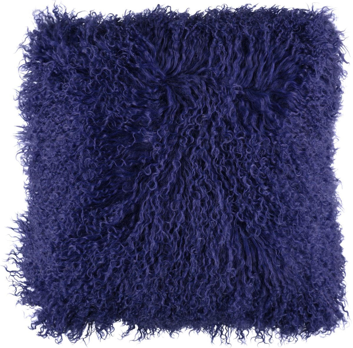 Lammfellkissen | Tibet | 28x56 cm | 40x40 cm Marineblau (Dunkel)