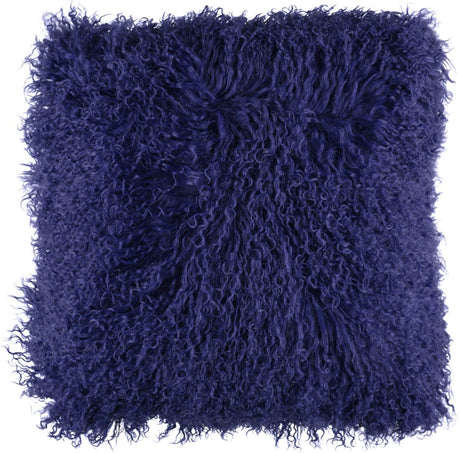 Lammfellkissen | Tibet | 28x56 cm | 40x40 cm Marineblau (Dunkel)
