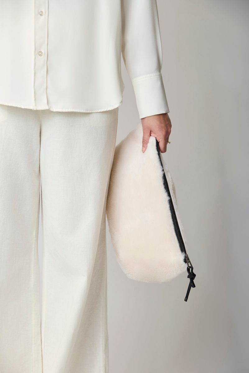 Maxi Havanna Clutch | Neuseeland | Lammwolle Weiß