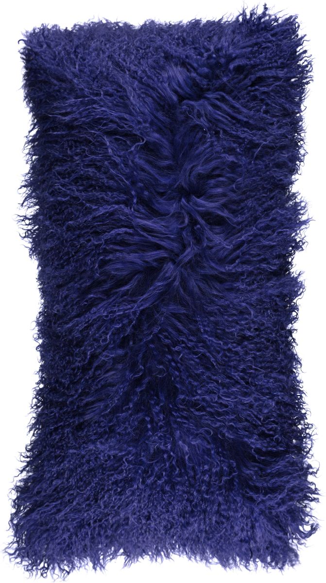 Lammfellkissen | Tibet | 28x56 cm Marineblau