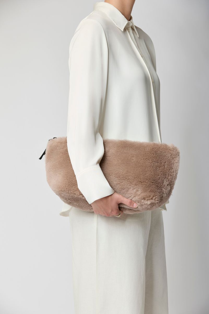 Maxi Havanna Clutch | Neuseeland | Lammwolle Stucco Sand