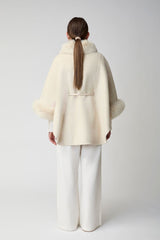 Lorraine Poncho | Wolle, Fuchs Beige